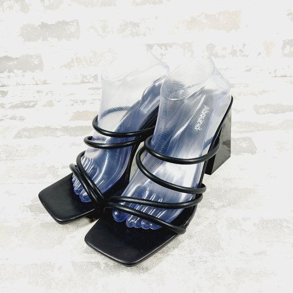 New Abound Austry Black Tubular Strappy Heeled Sandal F949 - Picture 2 of 12